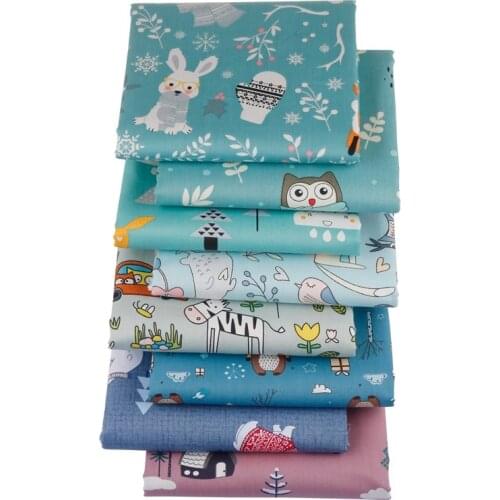 Haisen,8pcs/Lot,Cartoon Animal Series,Printed Twill Cotton Fabric,Patchwork Cloth,DIY Sewing Quilting Material For Baby&Children