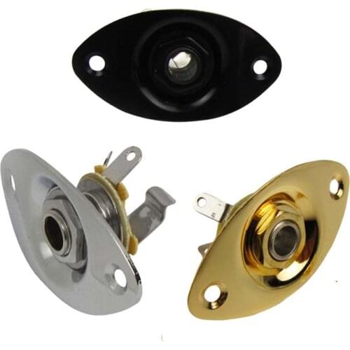 Chrome/Gold/Black Metal Concave Output Jack Plate & Screws for Electric Guitar Replacement