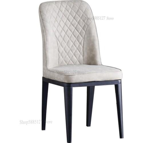 Custom Back Chair Leather Dining Table And Chair Hotel Restaurant Single Chair Restaurant American Home European-style Soft Bag
