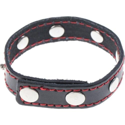 Leather Penis Delay Ejaculation Penis Rings Adjustable Penis Belt Cock Rings Fasten Leather Time Sex Toys For Men