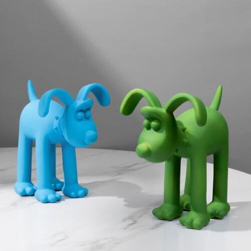 Colorful Cartoon Dog Figurine Miniature Nordic Home Decor Accessories Childrens Room Bookcase Desktop Ornaments Christmas Gifts