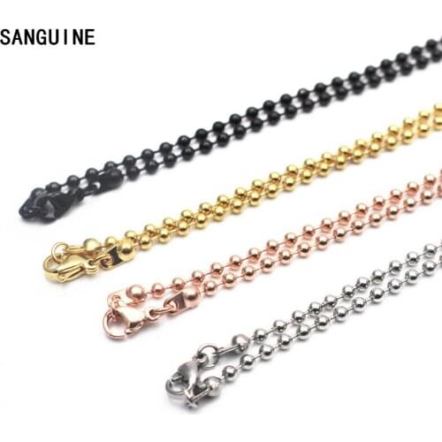 Mix 5pcs/lot 30 Inches Stainless Steel Floating Locket Chains Ball Chain Necklace For Women Long Necklace DIY Jewelry