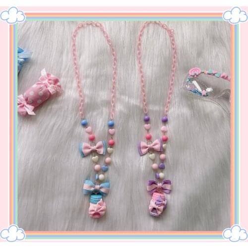 Lolita sandwich macaron sweet necklace pink blue pink purple cute accessories sweet girl jewelry