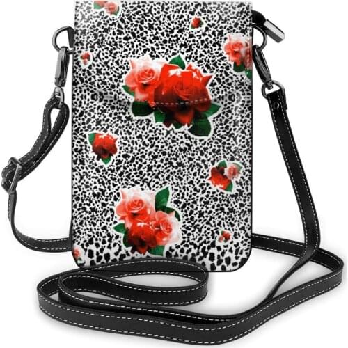Soft PU Shoulder Purse Small Crossbody Bags for Women Luxury Rose Designs High Quality Leather Clutch Phone Wallets Dropshipping