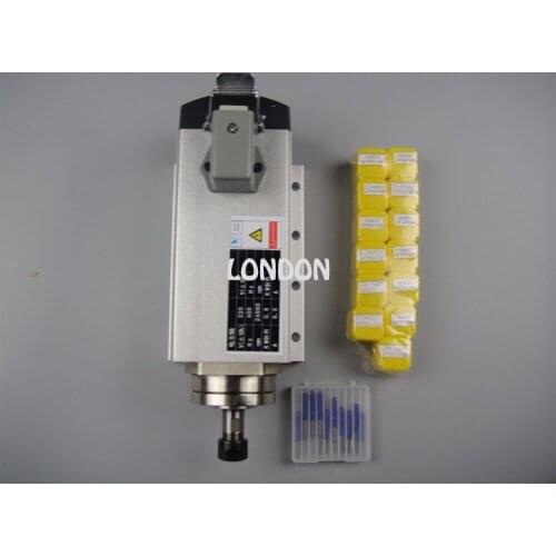 CNC spindle kit ER11 800w air cooling spindle motor+13 pieces ER11 collets + cnc engraving bits