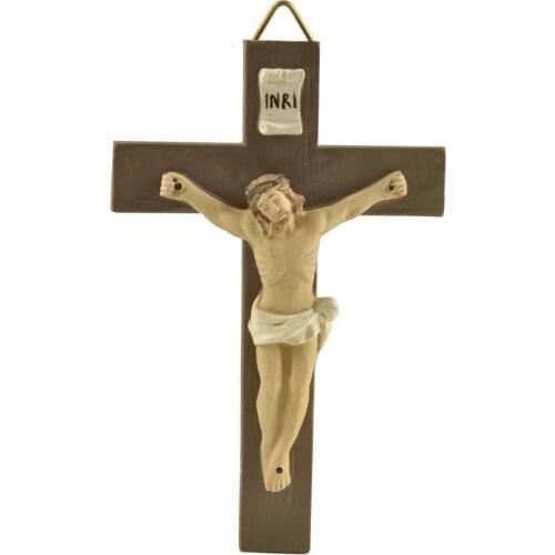 Small Resin Wall Cross Religious Gift Home Decoration Kids Room Jesus Crucified Small Ornament