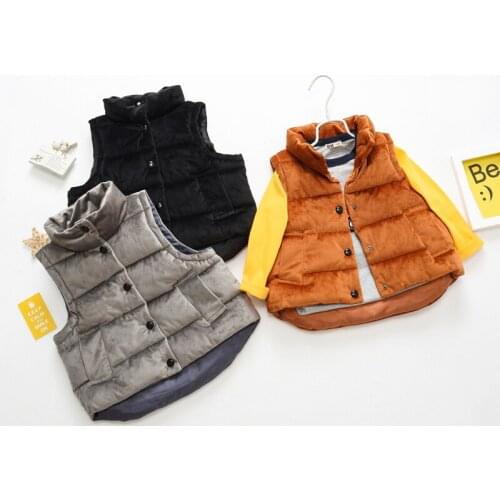 New Kids Vest Boy and Girl Thickness Children Clothes 2-7 Old size Autumn Winter 9VT004