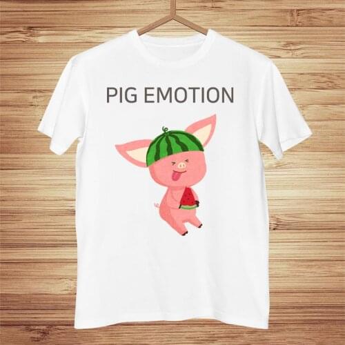 2021 New Cute Pig Emotion Fashion Print Women Tshirt Harajuku Kawaii Korean Female Tops Tees Funny Femme T Shirts