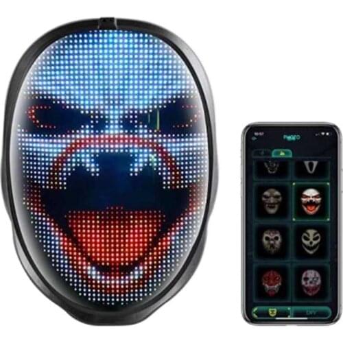 Costume Props Neon Led Luminous Joker Mask Carnival Festival Light Up Changing Mask Japanese Fox Mask Halloween Christmas Decor