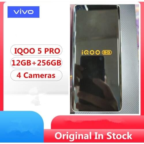 Original Vivo IQOO 5 Pro 5G Mobile Phone Snapdragon 865 Android 10.0 6.56" 120HZ 12GB RAM 256GB ROM 50.0MP 120W Super Charger