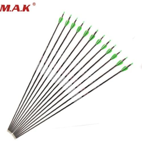 30 Inch Spine 700 OD 8mm ID 4.2mm Pure Carbon Arrows for 30-40lbs Compound/Recure Bow Hunting Shooting Archery