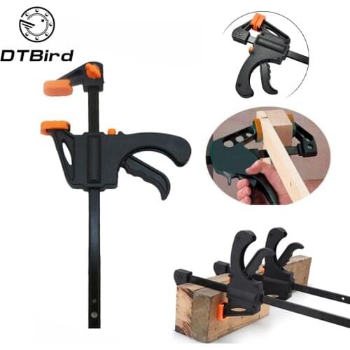 4" Inch F Woodworking Clamp Clamping Device Adjustable DIY Carpentry Gadgets quick Ratchet Release Speed Squeeze hand tools DT6