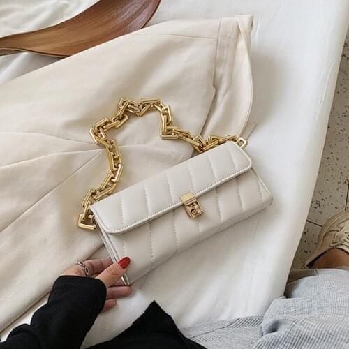 Chain PU Leather Armpit Bag For Women 2020 Fashion Shoulder Bags Lady Handbags and Purses Female Hand Bag Simple Style