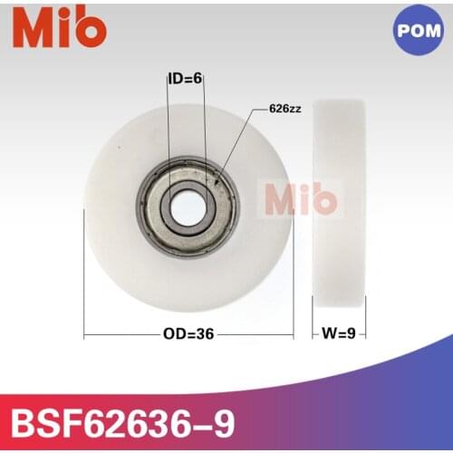 1pcs/lot 626zz 626-z 626-2z Ball Bearing Nylon Plastic Embedded White color Pulley Roller wheel 6*36*9mm BSF62636-9 0636K