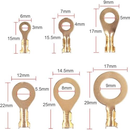 150pcs/set Connector Assorted Ring Cable Lugs Ring Copper 88g / 3.11oz