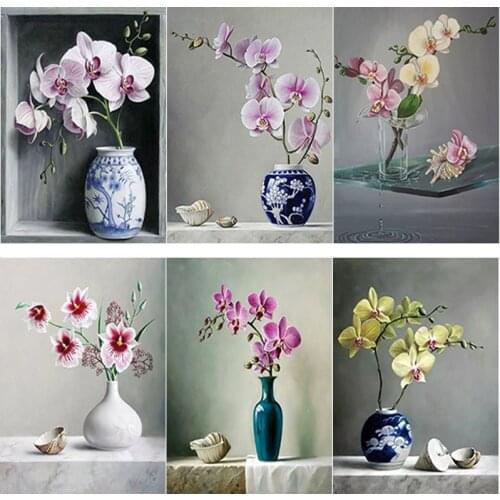 5D DIY Diamond Painting Flower Diamond Embroidery Vase Cross Stitch Full Square Round Drill Crafts Manual Art Gift Home Decor