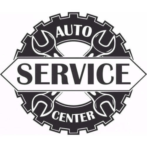 Auto Service Center Logo Window Sticker Vinyl Decal Repair Car Station Sign Garage Wall Decorations Removable Art Decals S117