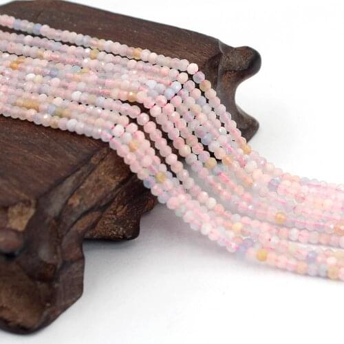 Free Shipping 2x3mm Wholesale Faceted Rondelle Morganite Gems Natural Stone Loose Beads 15"