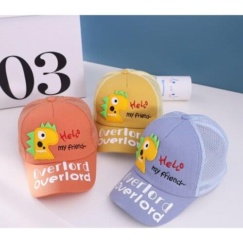 Cute Cartoon Dinosaur Kids Baseball Cap Summer Mesh Baby Girls Boys Sun Hat Adjustable Toddler Children Beach Hat