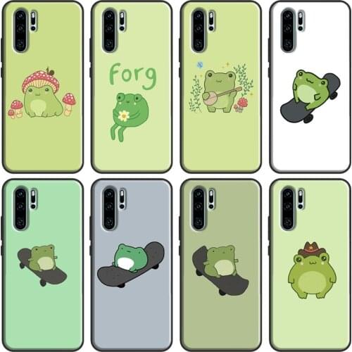 Frog Skateboard Cute Kawaii Case For Huawei P30 P40 P20 Lite Pro Nova 5T P Smart 2019 Honor 10 Lite 20 9X 8X 8A 10i