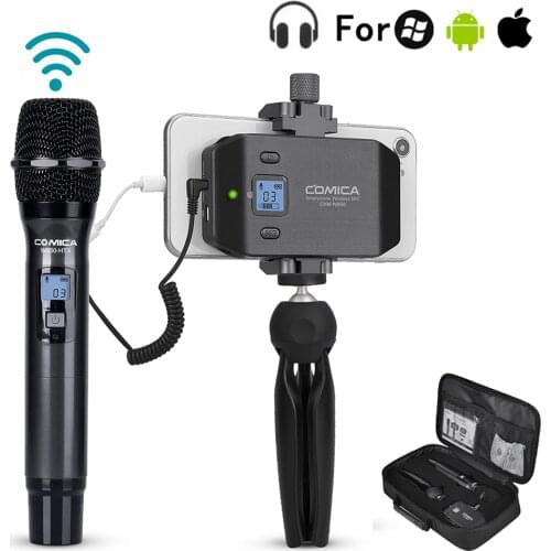 COMICA CVM-WS50H Multi-Channels Smartphone Wireless Microphone with Hand-held Transmitter 6 Channels 60m Working Distance