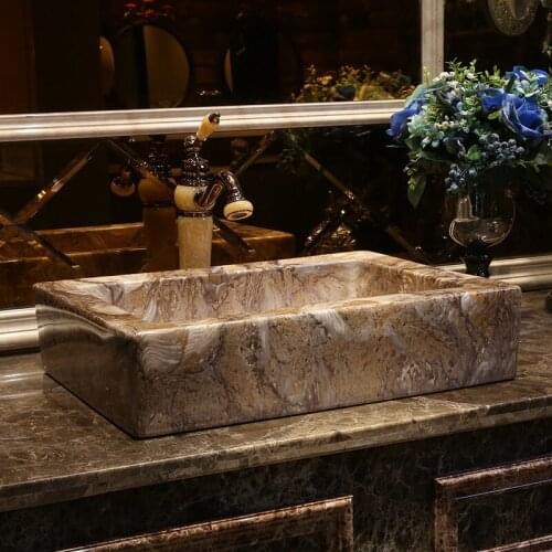 European marble square art bathroom basin