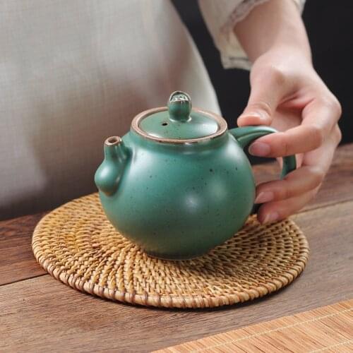 Knitting Rattan Round Solid Heat Resistant Mat Drink Coasters Non-slip Pot Holder Table Placemat Kitchen Accessories
