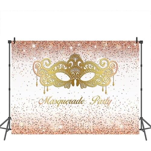 Neoback Mask Party Photographic Backdrops Glitter Masqueade Banner Decoration Photography Backdrops Studio Shoots