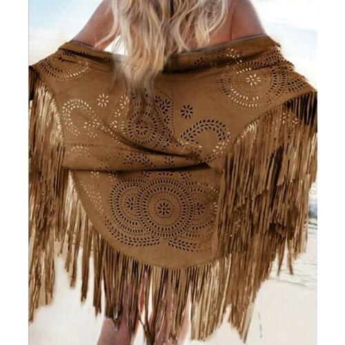 New Summer Fashion Womens Top Fringed Dress Kimono Cardigan