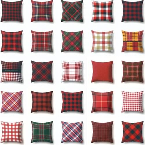 New Square Nordic Plaid Cushion Cover Geometric Pillowcase Car Waist Cushion Indoor Throw Pillows Home Decor 45cm Pillow Case