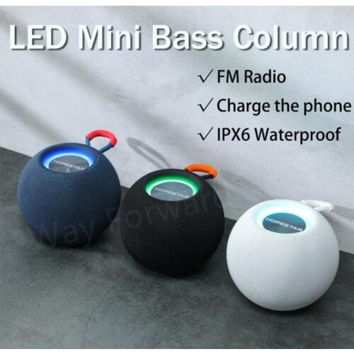 HOPESTAR H52 TWS Stereo Outdoor Portable Wireless Waterproof Bluetooth Speaker Audio Center Mini Column Subwoofer Boombox FM TF