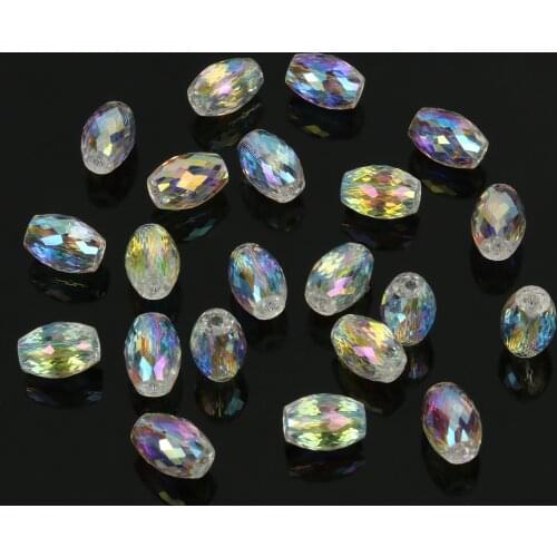 30/60/90pcs AB Color Plated Transparent Glass Crystal Beads Loose Rondelle Beads for Jewelry Making DIY Handmade Bracelet