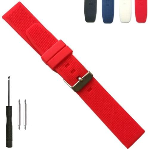 20mm Silicone Rubber Watch Band Soft Fashion Strap for Casual Watch Thin Black White Red Blue