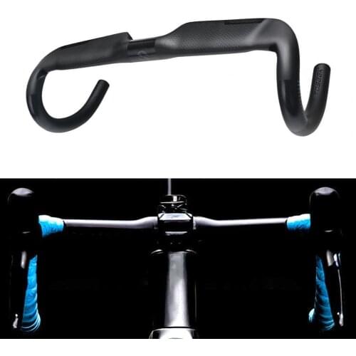 TR300 Carbon Fiber Bicycle Handle Bent Bar Handlebar Non-slip One-piece Integrated Durablefor Road Bike