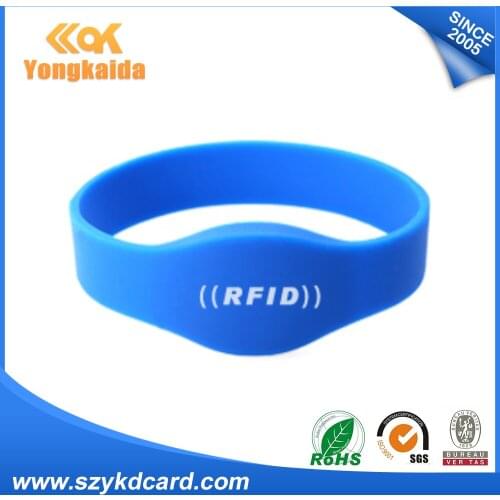 Encryption 13.56mhz rfid f08 ellipse smart wristband 75mm yellow / blue each 50pcs total 100pcs