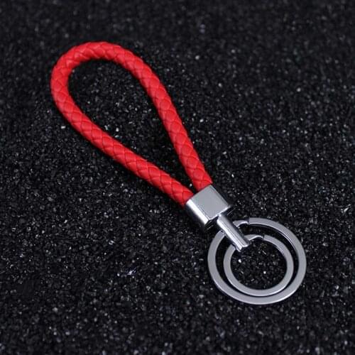 Car-Styling New Creative Braid Handmade Leather Metal Keychain Auto Home Key Rings Holder Keychain For Nissan BMW Honda