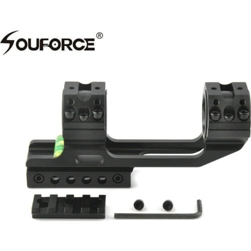 Tactical Heavy Dute 3 Screw Diameter 1"/30mm Ring Cantilever Rifle Scope Flat Top Picatinny Rail Mount&Bubble Level