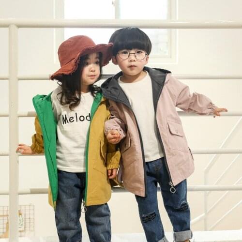 Fashion Hoodies Long Trench for Children Clothing 2018 Autumn Winter New Toddler Boy Trench Coat Overcoat Kids Casual Jackets