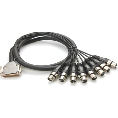 High quality 8 Channel DB25-XLR Female Snake Cable with Gold connectors 5ft