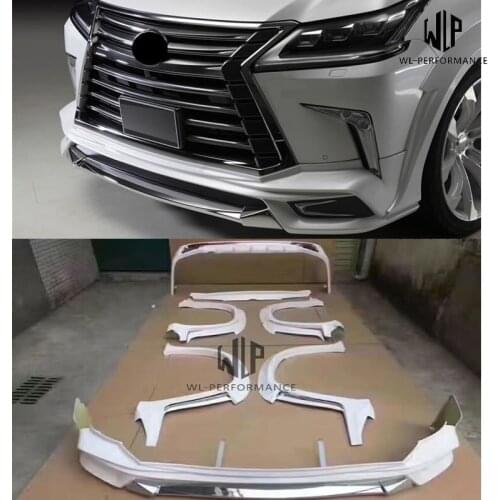LX570 High quality FRP material unpainted Front Rear lip Wheel eyebrow Car Styling For LX570 Car body Kit 2016
