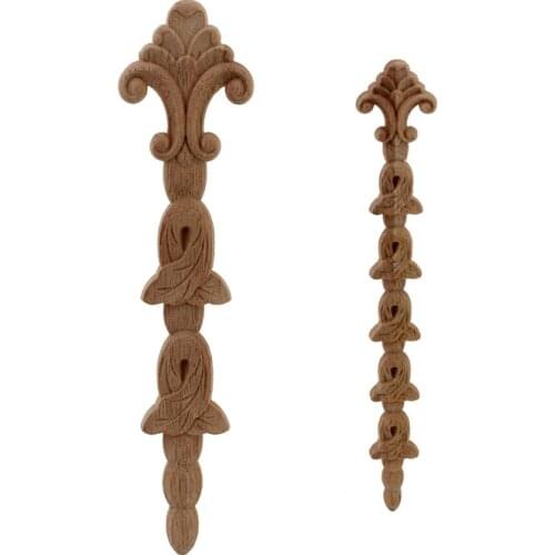 VZLX Floral Wood Carved Decal Corner Appliques Frame Wall Doors Furniture Decorative Figurines Crafts Wooden Madera Legno