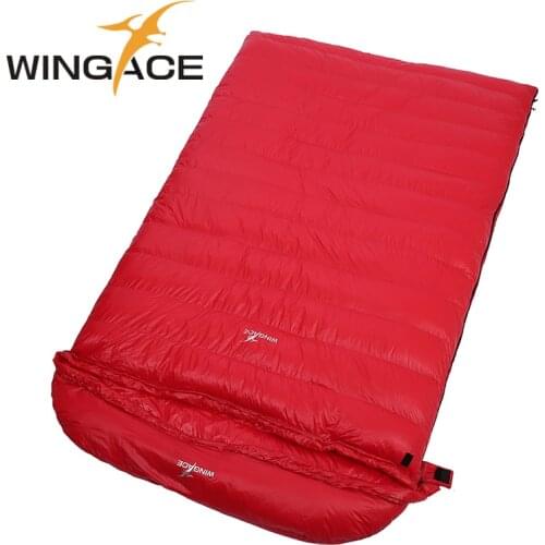 WINGACE Duck Down Sleeping Bag Fill 1000G 2000G 3000G 4000G 5000G Down Envelope Outdoor Camping Double Sleeping bag For Tourism