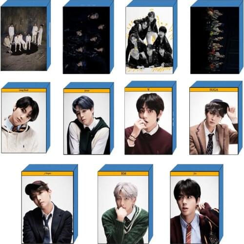 South Korean Groups K-POP Bangtan Poster LOMO Cards Map of The Soul 7 Photo Cards Postcard JUNGKOOK Jimin Suga Fans Gift