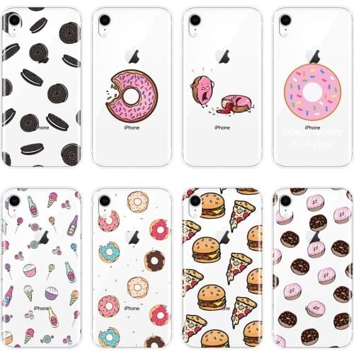 Back Cover For Apple iPhone 6 S 6S 7 8 X XR XS Max Donut Ice Cream Cooky Soft Phone Case Silicone For iPhone 6 S 6S 7 8 Plus