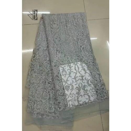 ZH-7231 Shinning powder hand print glitter lace fabric 5yards for indian wedding/ evening dress/stage