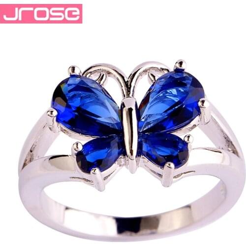 JROSE Round Cut Fashion Trendy Elegant Women White CZ Silver Rings For Lady Wholesale Jewelry Size 6 7 8 9 10 11 Wedding Rings