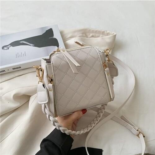 Female Fashion Handbags Popular Girls Crossbody Bags Totes Woman Embroidered Plaid Brand Shoulder Purse Messenger Bag