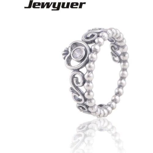 Sterling Silver Jewelry Women wedding Ring anillos 925 Sterling Silver Rings For Women Royal Crown My Princess Ring RIP107