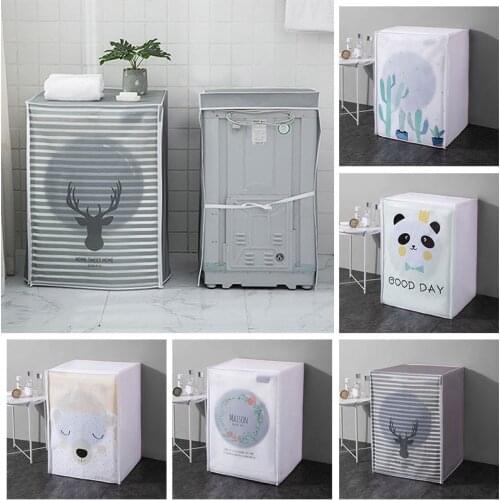 1Pc Washing Machine Dust Cover Clean Waterproof Case Sunscreen Dust Cover Front Loading Washing Machine Cover Household Goods