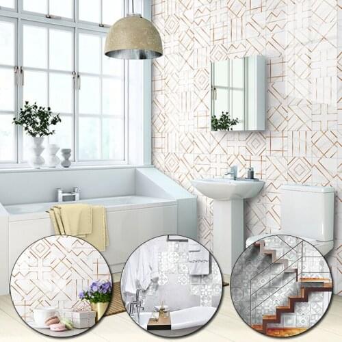10pcs 20*20cm PVC Tile Sticker House Renovation DIY Self-adhesive Wallpaper Kitchen Waterproof Oil Proof Wall Sticker